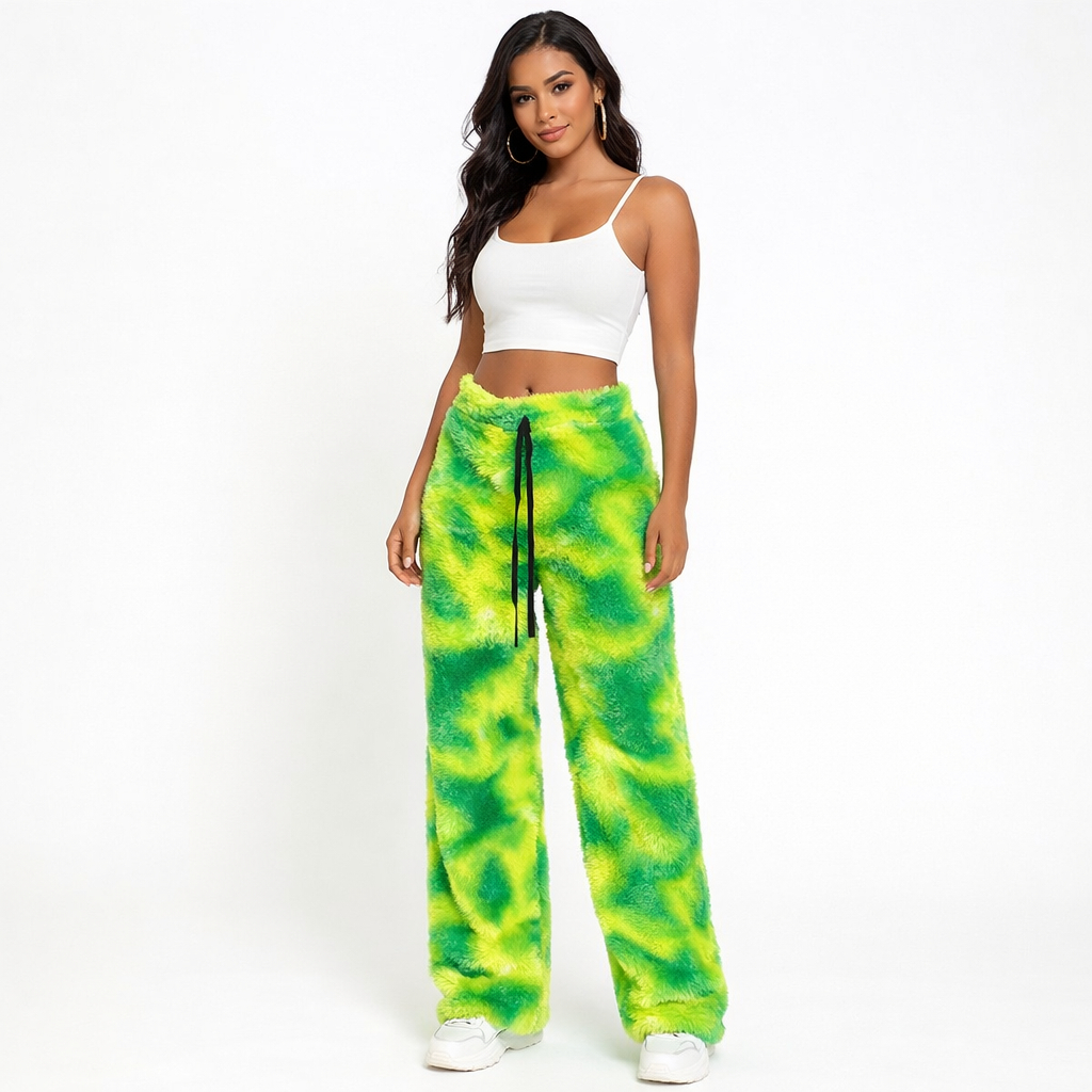 Neon Swirl Plush Lounge Trousers
